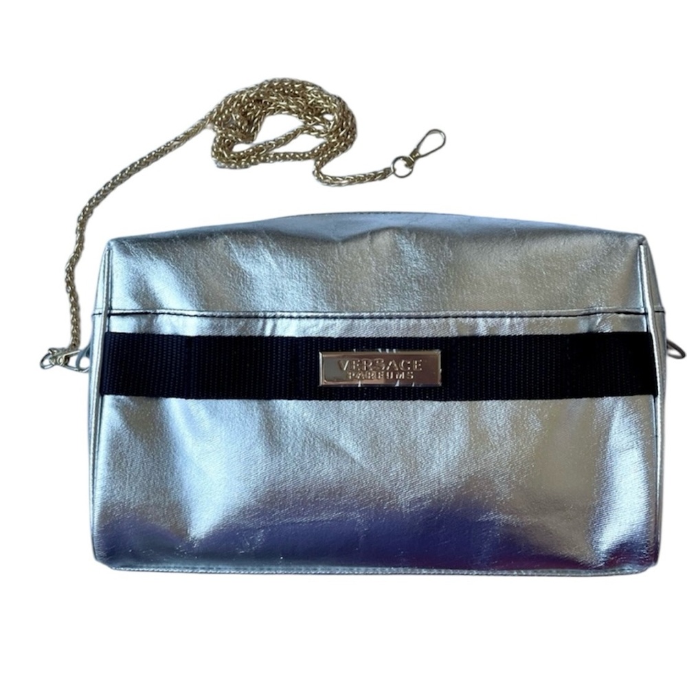 Versace Parfums Crossbody Silver with removable gold crossbody Chain